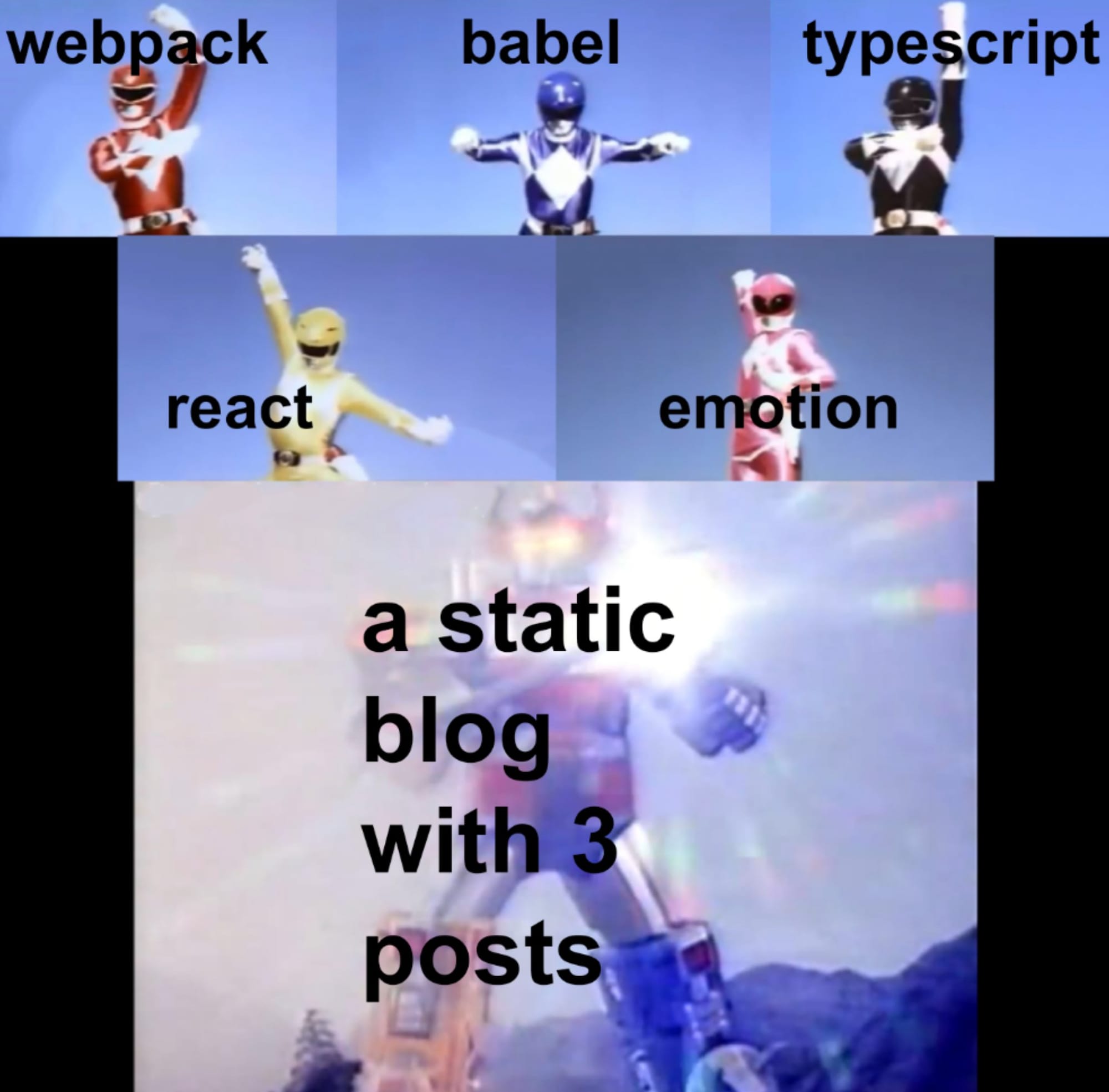 Webpack + Babel + TypeScript + React + Emotion = A static blog with 3 posts